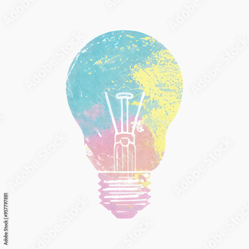 Colorful abstract light bulb illustration