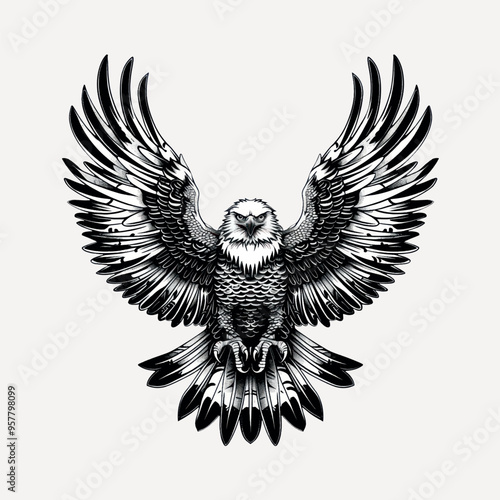 Majestic eagle illustration, detailed