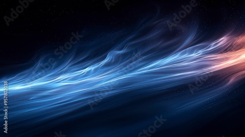 A sleek black desktop background featuring thin, twisted light blue lines running parallel across the smooth surface, creating a modern and elegant visual effect