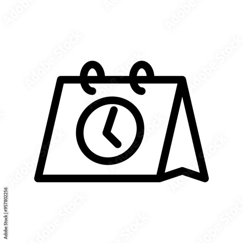 Calendar icon outline style in black color