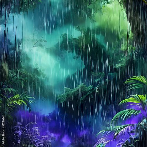 cinematic rainforest vibrant wallpaper background