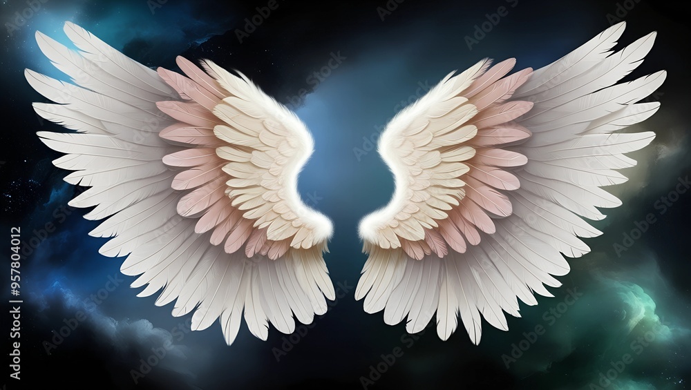 Fototapeta premium Realistic Angel Wings Captured with Dream-Like Precision
