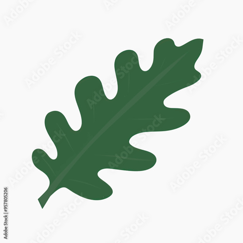 Green oak leaf illustration design