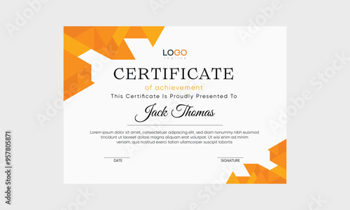 award certificate vector. professional certificate template vector