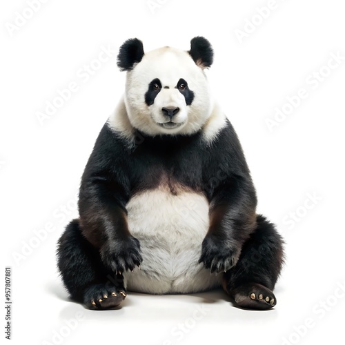 giant panda, outline, silhouette background white