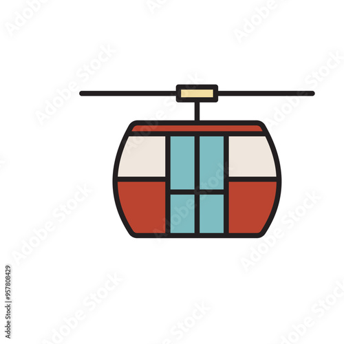 Cable Car for Transportation Icon