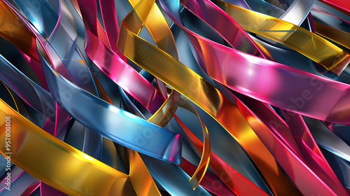 Colorful abstract shapes and patterns, Digital background offers a captivating display of color and design,Abstract background design: abstract fractal background photo