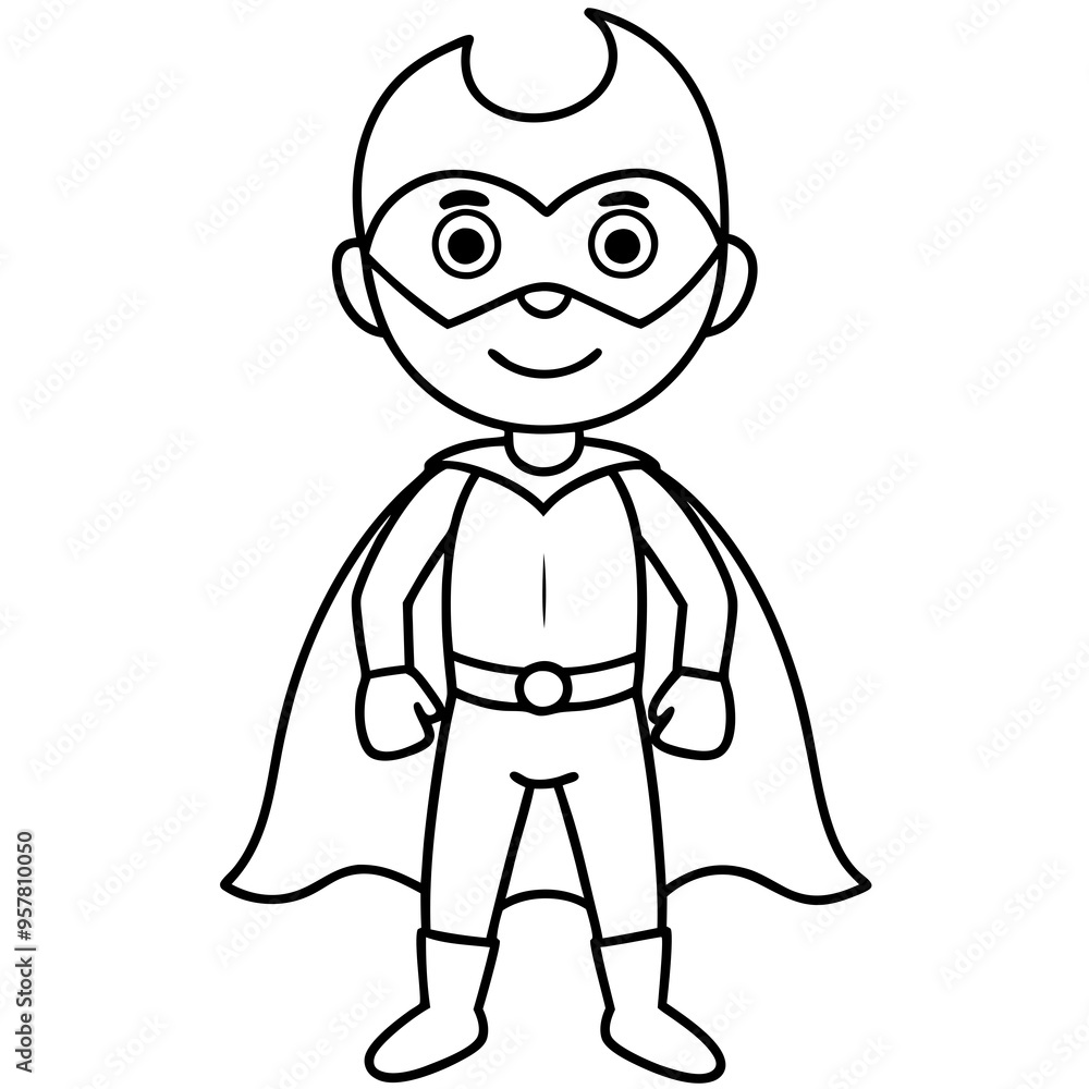 Superhero kid with a mask and cape Superhero kid with a mask and cape