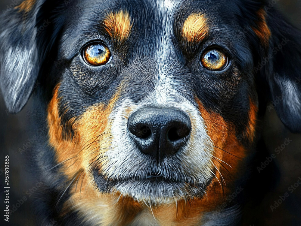 Photorealistic Close-Up of a Cute Dog with Detailed Fur and Expressive Eyes for an Adorable Visual Photorealistic Close-Up of a Cute Dog with Detailed Fur and Expressive Eyes for an Adorable Visual