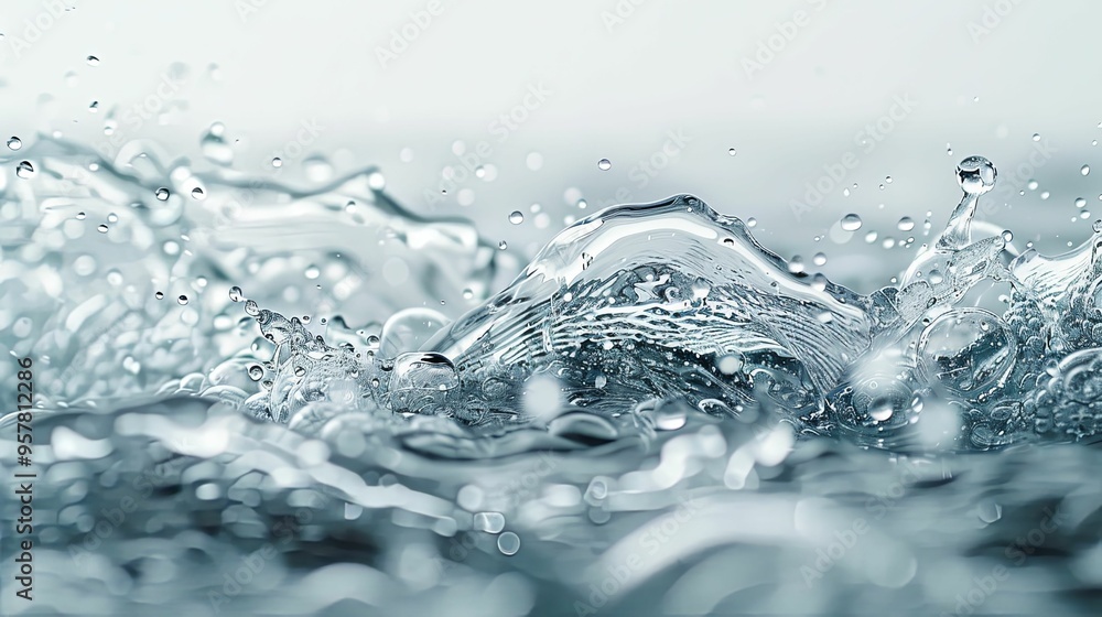 Abstract Water Splash with Droplets and Ripples Abstract Water Splash with Droplets and Ripples