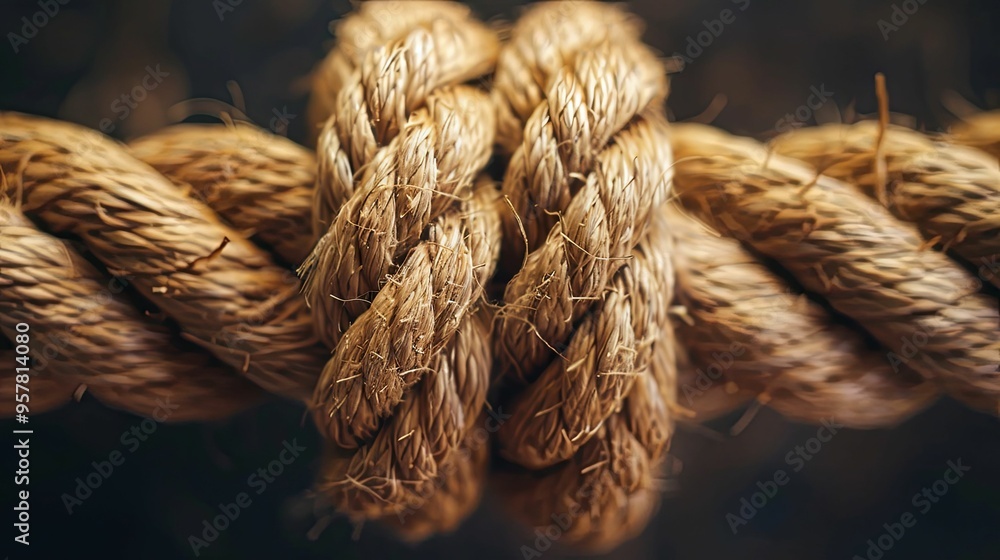 Close-up of a Knotted Rope with a Deep Focus Close-up of a Knotted Rope with a Deep Focus