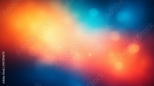 blur of orange and blue gradient background, symbolizing creativity and transformation, with soft transitions representing fluidity and change in visual design