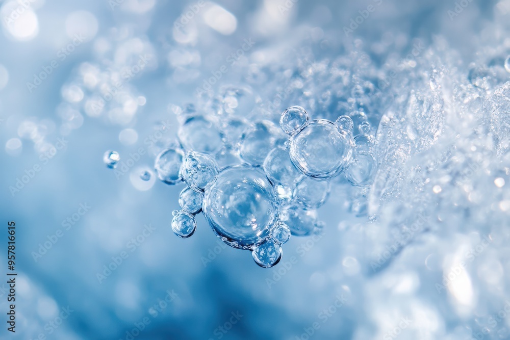 Macro shot of crystal-clear ice with trapped air bubbles Macro shot of crystal-clear ice with trapped air bubbles