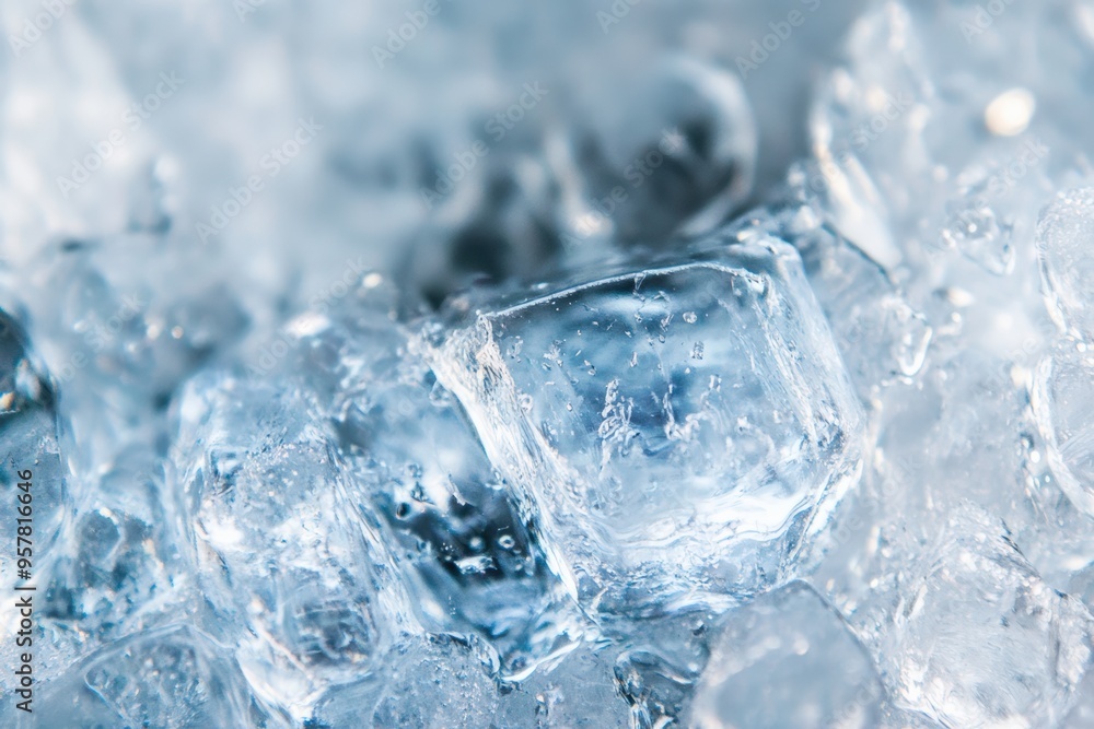 Macro shot of crystal-clear ice with trapped air bubbles Macro shot of crystal-clear ice with trapped air bubbles