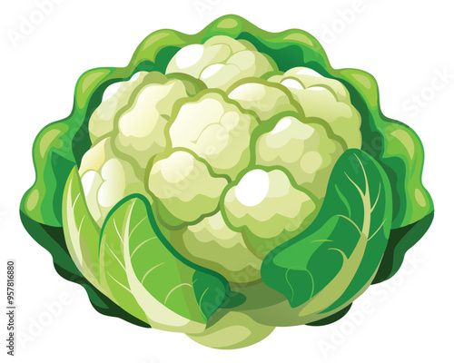 Cauliflower vector illustration on white background