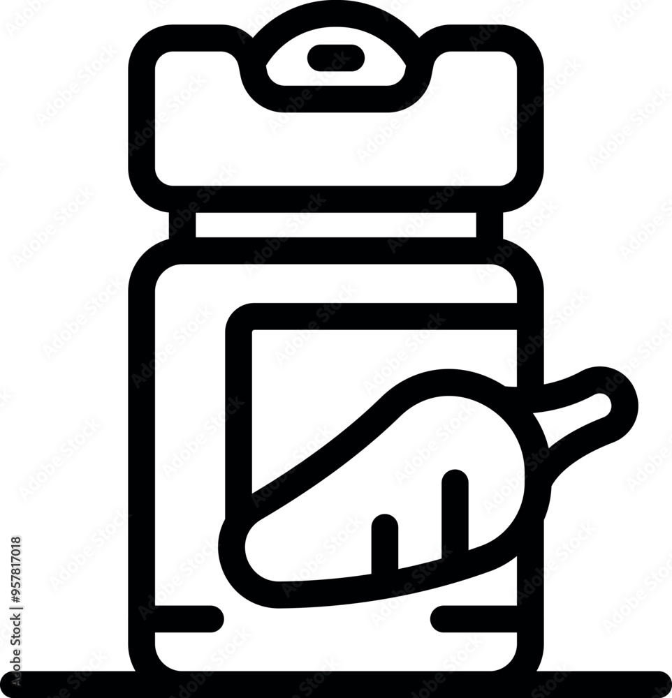 This simple vector icon is depicting a jar containing paprika, a spice commonly used in cooking This simple vector icon is depicting a jar containing paprika, a spice commonly used in cooking