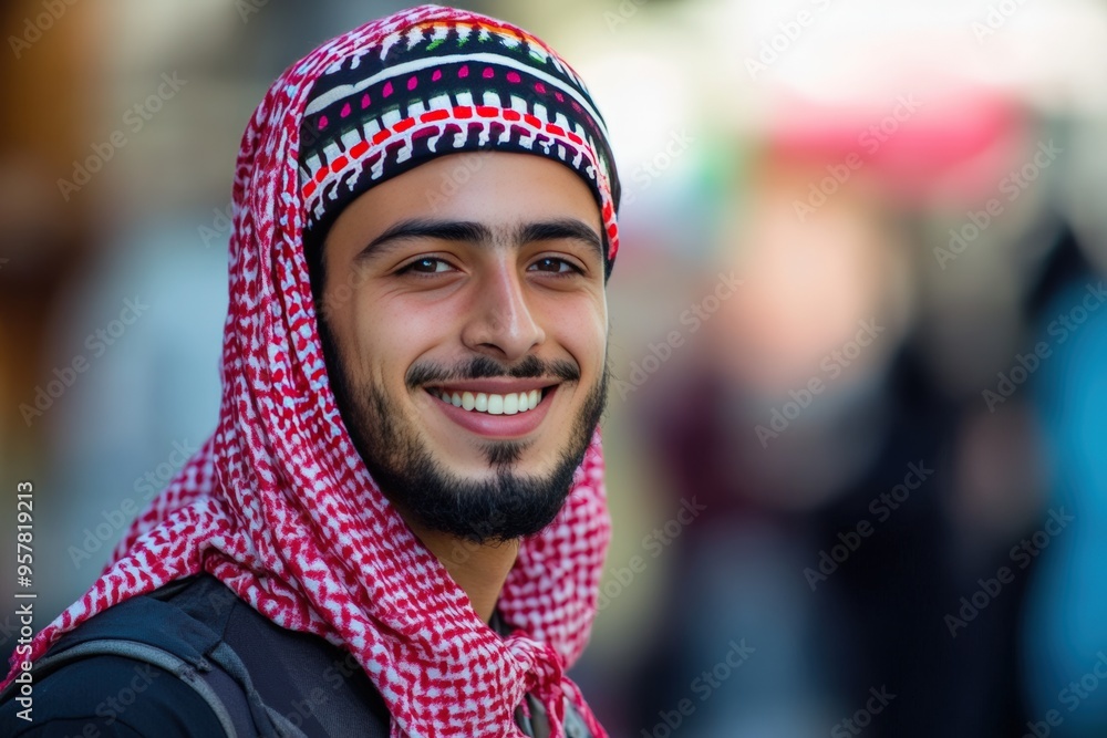 Portrait Of Arab women Young Muslim Man Smiling Portrait Of Arab women Young Muslim Man Smiling