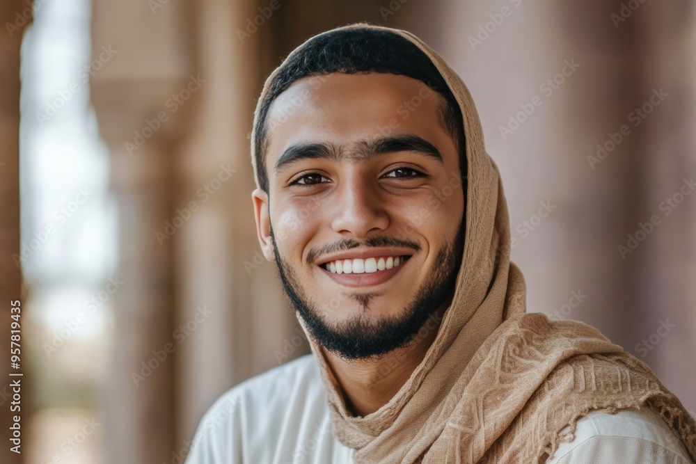 Portrait Of Young Muslim Man Smiling Portrait Of Young Muslim Man Smiling