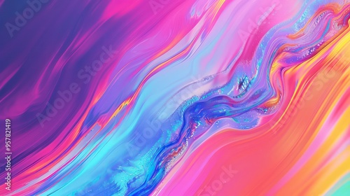 An abstract image with diagonal color streams and empty side borders, creating a dynamic yet minimalist visual effect that draws attention to vibrant hues. photo