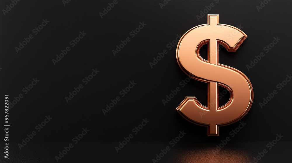 dollar symbol set against a sleek, black background. The design is minimalist yet powerful, symbolizing wealth, financial growth, and economic stability in a clean, professional style dollar symbol set against a sleek, black background. The design is minimalist yet powerful, symbolizing wealth, financial growth, and economic stability in a clean, professional style
