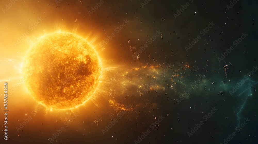 Captivating Close Up of a Powerful Solar Storm in the Cosmic Universe Captivating Close Up of a Powerful Solar Storm in the Cosmic Universe
