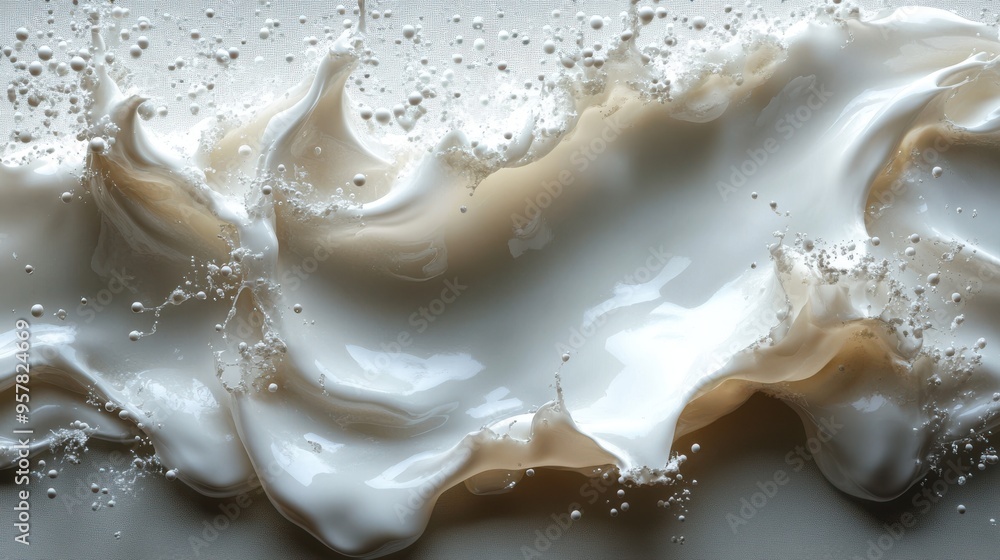 3D render of abstract white liquid splashing milk in a dynamic creamy splash isolated on a white background. 3D render of abstract white liquid splashing milk in a dynamic creamy splash isolated on a white background.