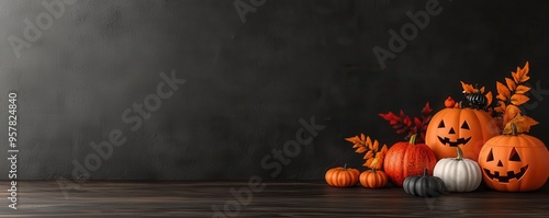 Halloween event offers flyer featuring a variety of spookythemed visuals, with space for discount details and promotional text Perfect for corporate Halloween event promotions photo