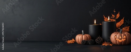 Spooky Halloween advertising poster featuring dark photo