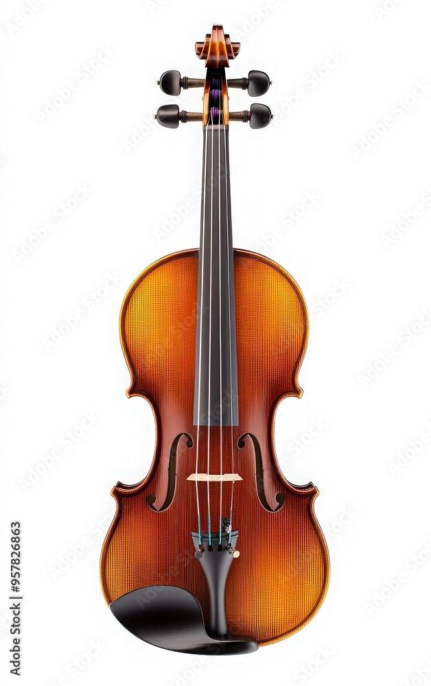 Obraz premium beautifully crafted violin showcasing intricate details rich, polished finish, perfect musicians art lovers alike.