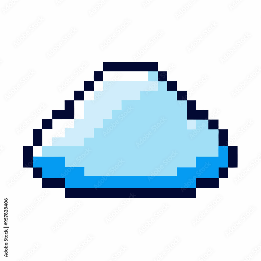 Pixelated Blue Cloud Icon Retro Style Digital Art Representation Pixelated Blue Cloud Icon Retro Style Digital Art Representation