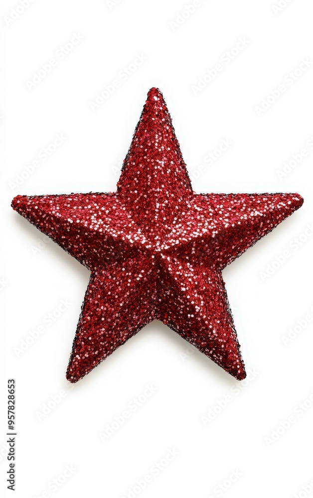 A shiny red glitter star, perfect for festive decorations or creative projects, adding a touch of sparkle to any occasion. A shiny red glitter star, perfect for festive decorations or creative projects, adding a touch of sparkle to any occasion.