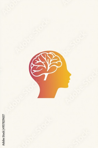 Wallpaper Mural Simple Mental Health Logo Icon on Single Color Background, Featuring Clean and Straightforward Design with Minimal Elements to Convey Mental Well-Being, Enhancing Visibility and Clarity Torontodigital.ca