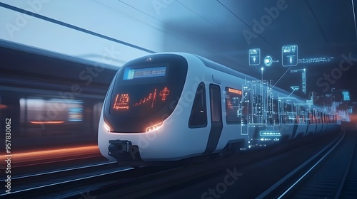 Futuristic Electric Trains with Real Time Traffic Updates and Smart Transportation Features