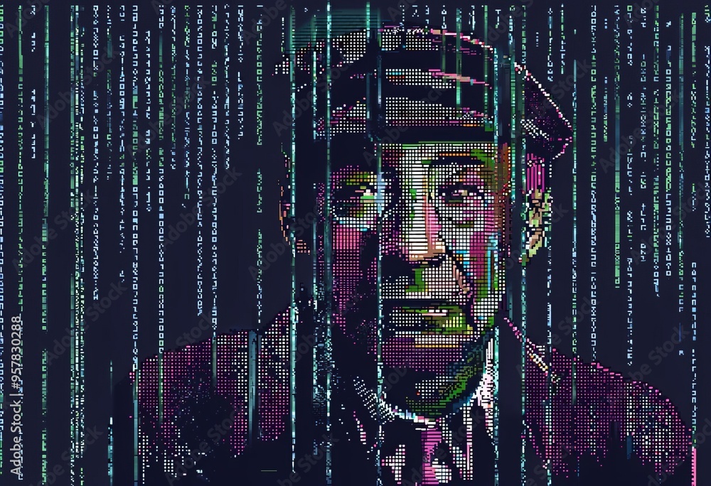 31 pixel art x matrix code the tram drivers face is rendered in Stock ...
