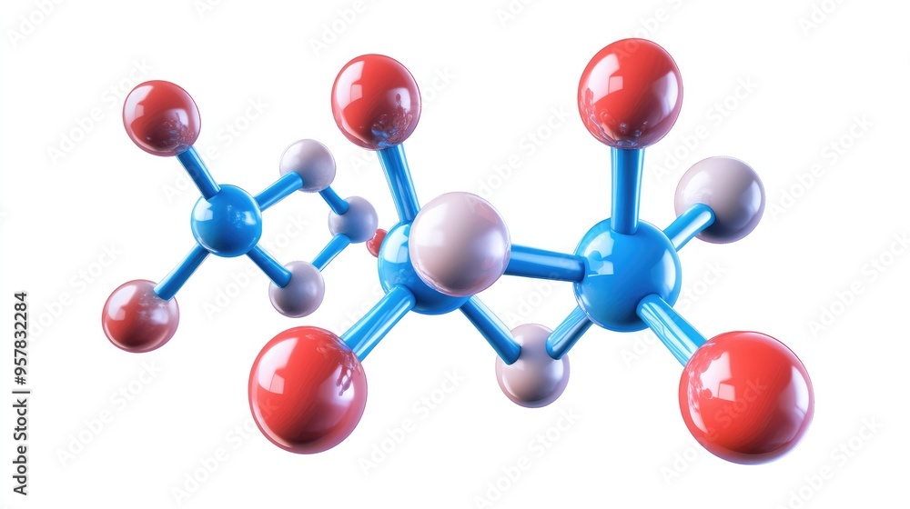 Obraz premium Chemical structure of an ionic compound, with positive and negative ions clearly indicated and bonded