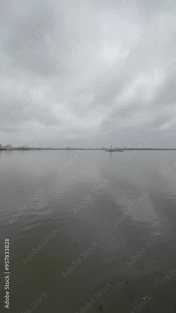 Beautiful Small Water Lake In The Middle OF City With White Mansion and Buddha Statue Beautiful Small Water Lake In The Middle OF City With White Mansion and Buddha Statue
