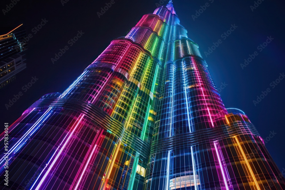 Naklejka premium night city skyline