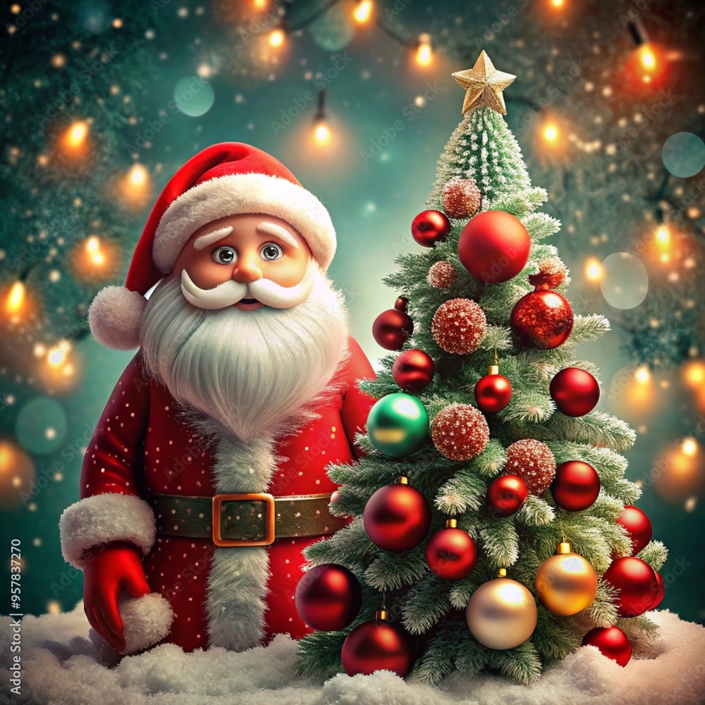 santa claus with christmas tree santa claus with christmas tree