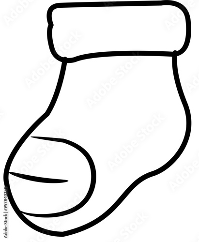 Cute Baby Shower Outline Element 
