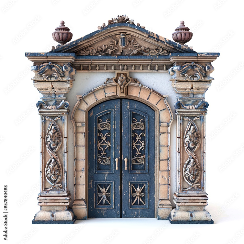 Obraz premium door isolated on white background 