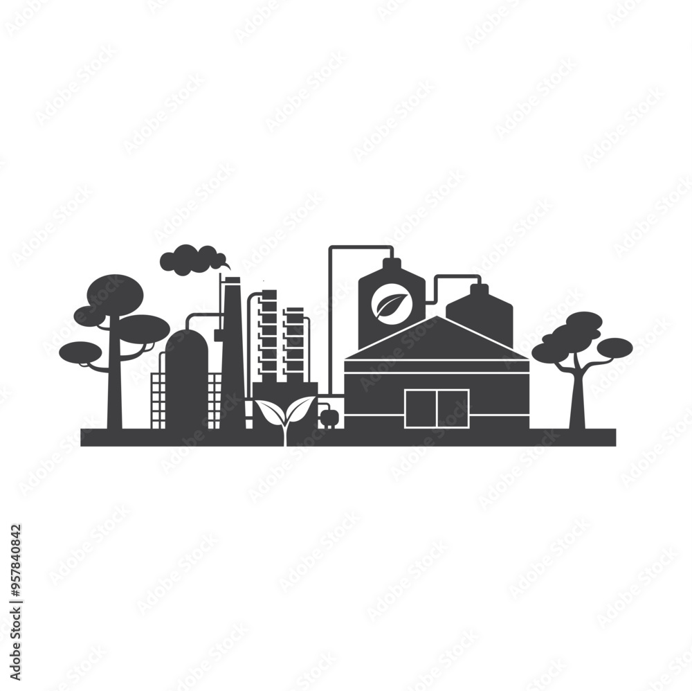 Obraz premium illustration of biogas, biogas alternative energy, vector art.