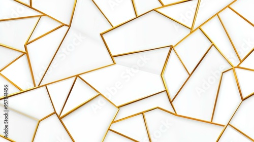 Sleek and modern geometric pattern with a gold line texture, perfect for brightening up any space with elegance.