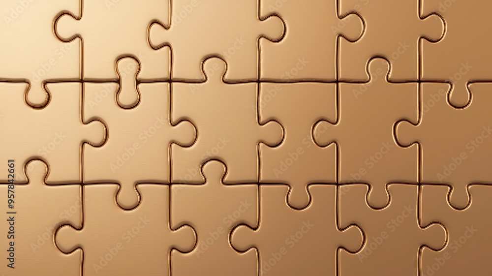 Golden puzzle pieces fitting together, representing the combination of factors driving revenue growth, revenue growth, strategic alignment Golden puzzle pieces fitting together, representing the combination of factors driving revenue growth, revenue growth, strategic alignment