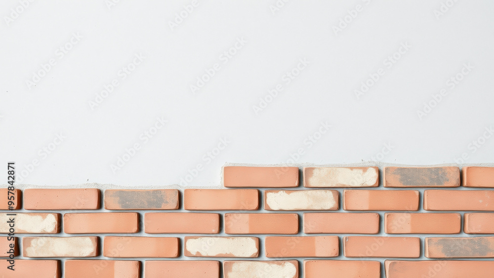 Obraz premium Brick Wall with White Background