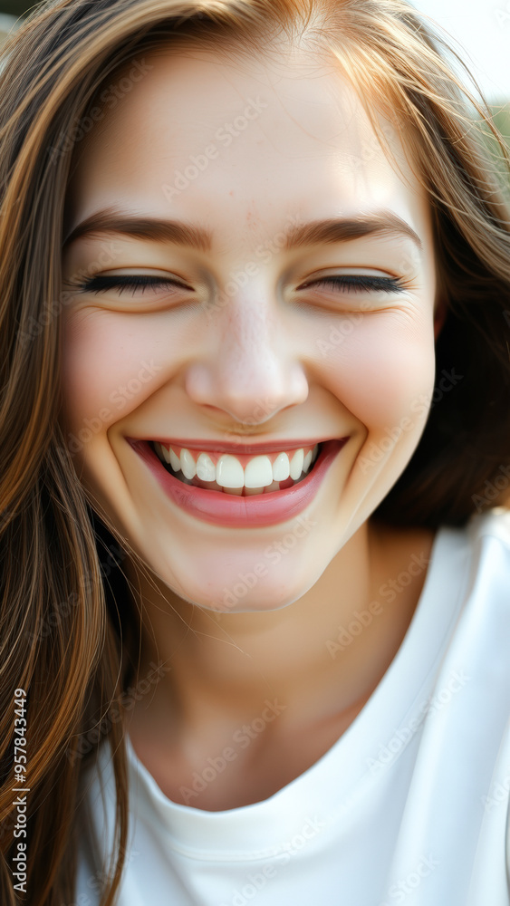 Portrait of a Beautiful Young Woman with a Radiant Smile Portrait of a Beautiful Young Woman with a Radiant Smile