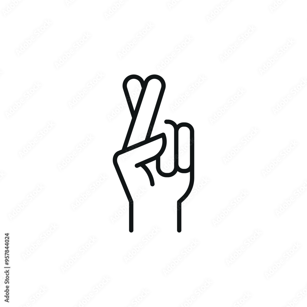 Fingers Crossed icon. Simple fingers crossed icon for social media, app, and web design. Vector illustration Fingers Crossed icon. Simple fingers crossed icon for social media, app, and web design. Vector illustration
