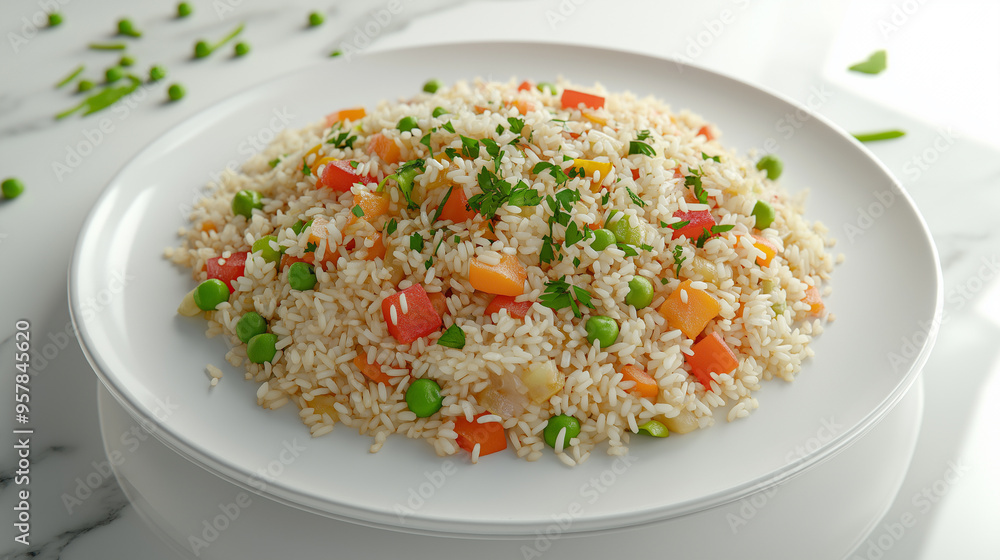 a plate of Vegetable Fried Rice a plate of Vegetable Fried Rice