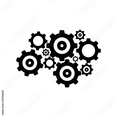 Gears icon, cog wheel, engine circle, thin line web symbol . vector ilustration