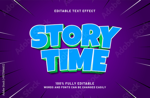story time editable text effect in kids and game text style