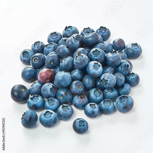 Group of fresh blueberries isolated on white 